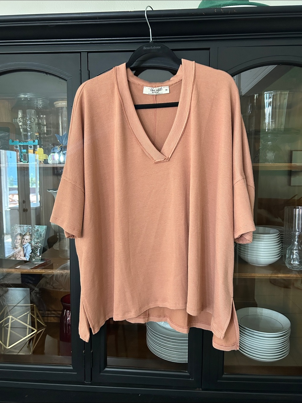 Three bird nest rose colored oversized shirt